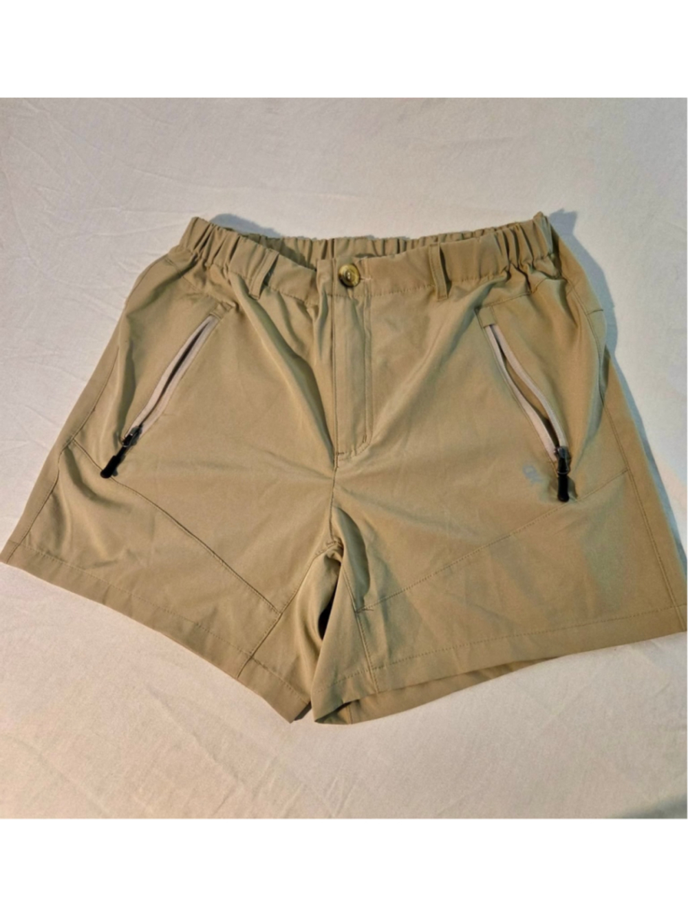DK Women’s Outdoor Hiking Shorts Quick Dry Stretch Zip Pockets Tan Khaki Size M